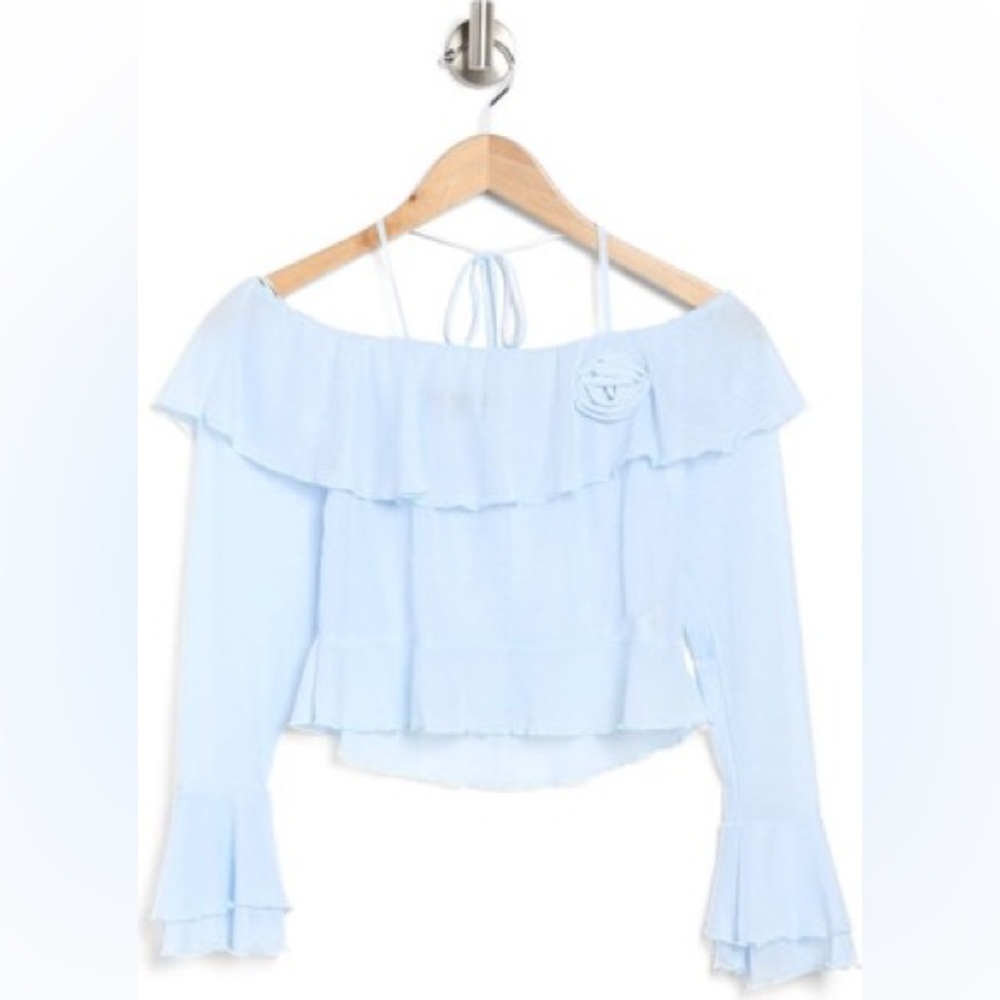 19cooper mesh off the shoulder blouse
